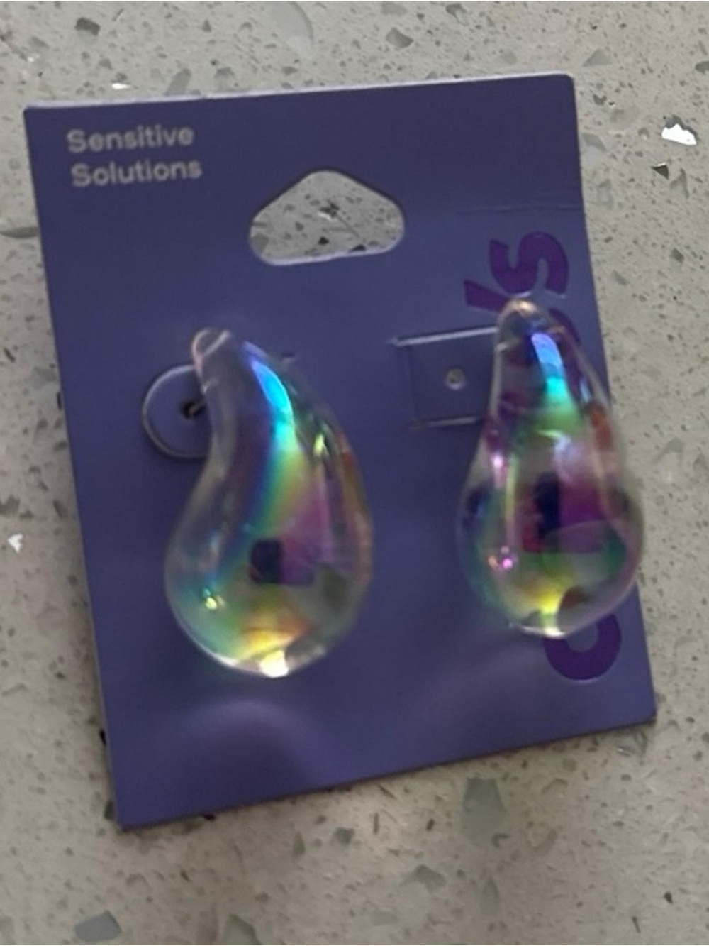 Iridescent Teardrop Phone Accessory - Holographic Clear